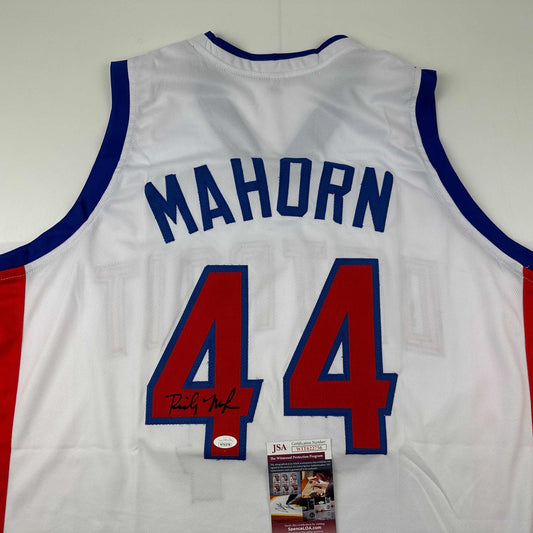 Autographed/Signed Rick Mahorn Detroit White Basketball Jersey JSA COA