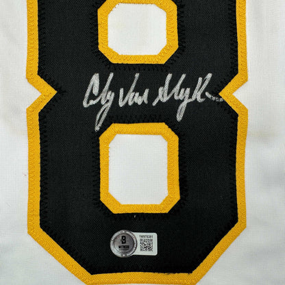 Autographed/Signed Andy Van Slyke Pittsburgh White Baseball Jersey Beckett BAS COA