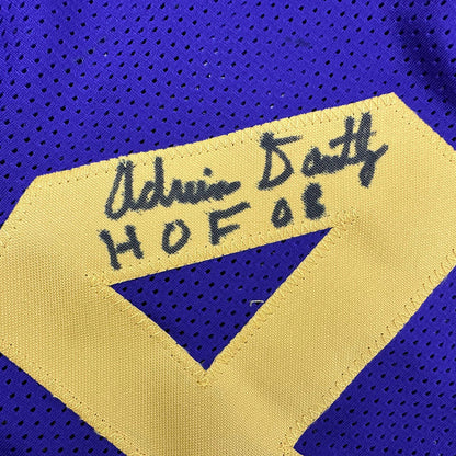 Autographed/Signed Adrian Dantley HOF 2008 Utah Purple Basketball Jersey Beckett BAS COA