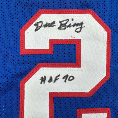 Autographed/Signed Dave Bing HOF 90 Detroit Blue Basketball Jersey Beckett BAS COA