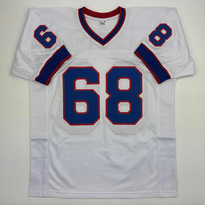 Autographed/Signed Joe DeLamielleure Buffalo White Football Jersey JSA COA
