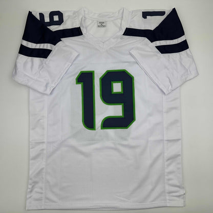 Autographed/Signed Jake Bobo Seattle White Football Jersey JSA COA