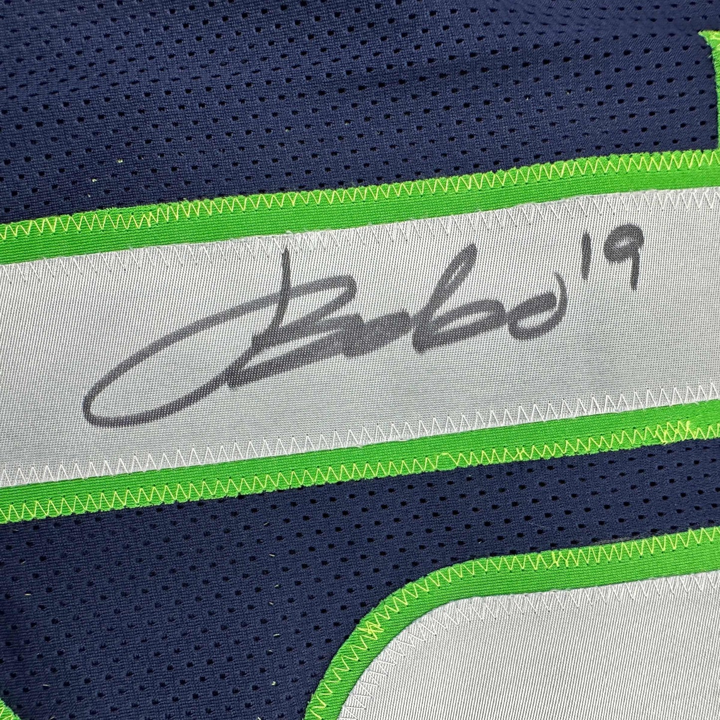 Autographed/Signed Jake Bobo Seattle Blue Football Jersey JSA COA
