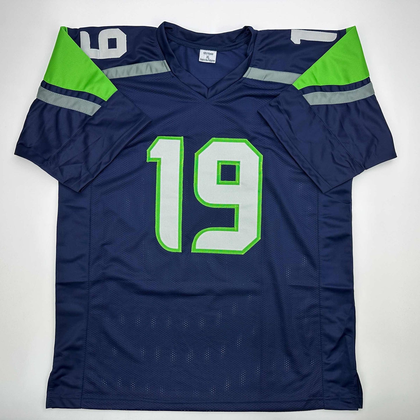 Autographed/Signed Jake Bobo Seattle Blue Football Jersey JSA COA