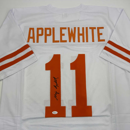 Autographed/Signed Major Applewhite Texas White College Football Jersey JSA COA