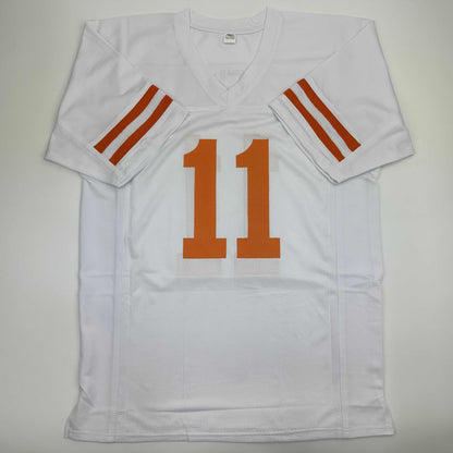 Autographed/Signed Major Applewhite Texas White College Football Jersey JSA COA