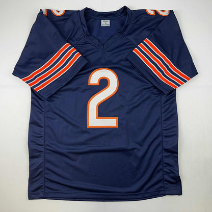 Autographed/Signed D.J. DJ Moore Chicago Blue Football Jersey Beckett BAS COA