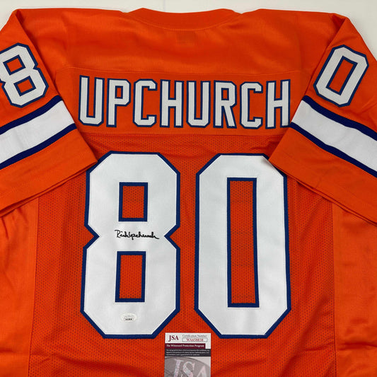 Autographed/Signed Rick Upchurch Denver Orange Football Jersey JSA COA
