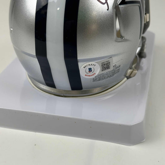 Autographed/Signed Brandon Aubrey Dallas Cowboys Mini Football Helmet Beckett BAS COA
