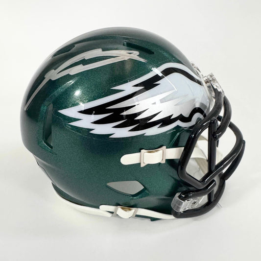 Autographed/Signed Jalen Carter Philadelphia Eagles Green Mini Football Helmet Beckett BAS COA