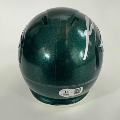 Autographed/Signed Jalen Carter Philadelphia Eagles Green Mini Football Helmet Beckett BAS COA