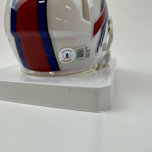 Autographed/Signed Damar Hamlin Buffalo Bills Mini Football Helmet Beckett BAS COA
