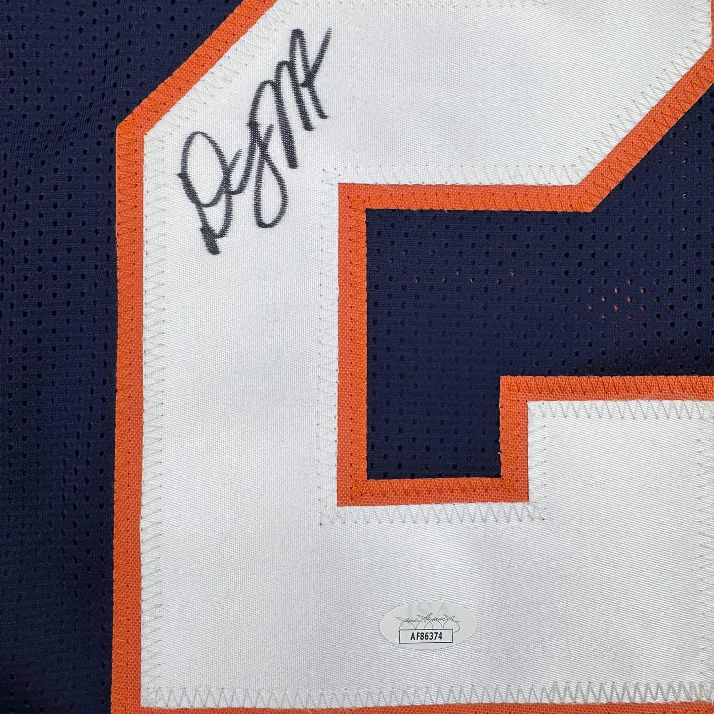 Autographed/Signed D.J. DJ Moore Chicago Retro Blue Football Jersey Beckett JSA COA