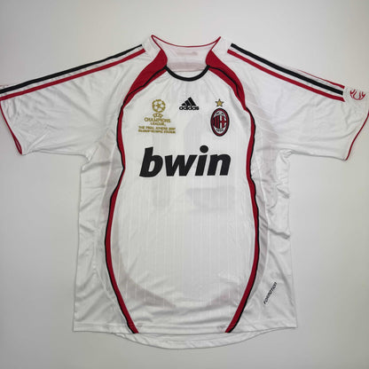Autographed/Signed Andrea Pirlo AC Milan White Soccer Futbol Jersey Beckett BAS COA