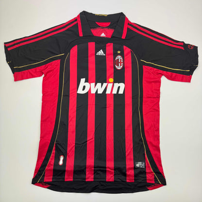 Autographed/Signed Andrea Pirlo AC Milan Black/Red Soccer Futbol Jersey Beckett BAS COA