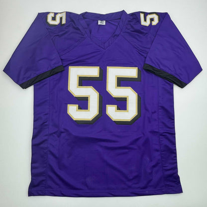 Autographed/Signed Terrell Suggs Baltimore Purple Football Jersey JSA COA #2