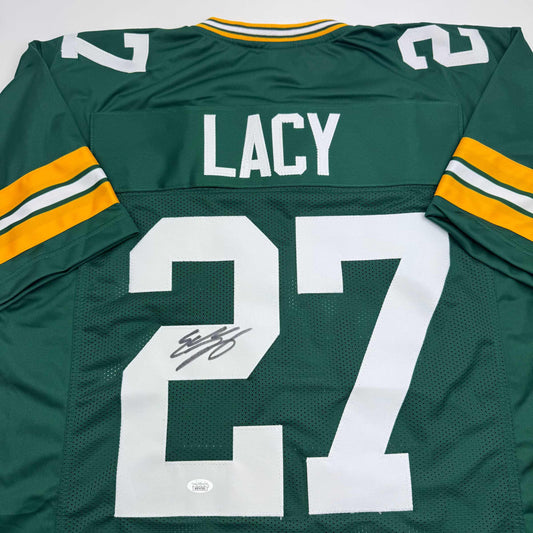 Autographed/Signed Eddie Lacy Green Bay Green Football Jersey JSA COA
