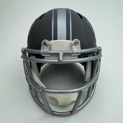 Autographed/Signed James Cook Buffalo Bills Slate Mini Football Helmet JSA COA