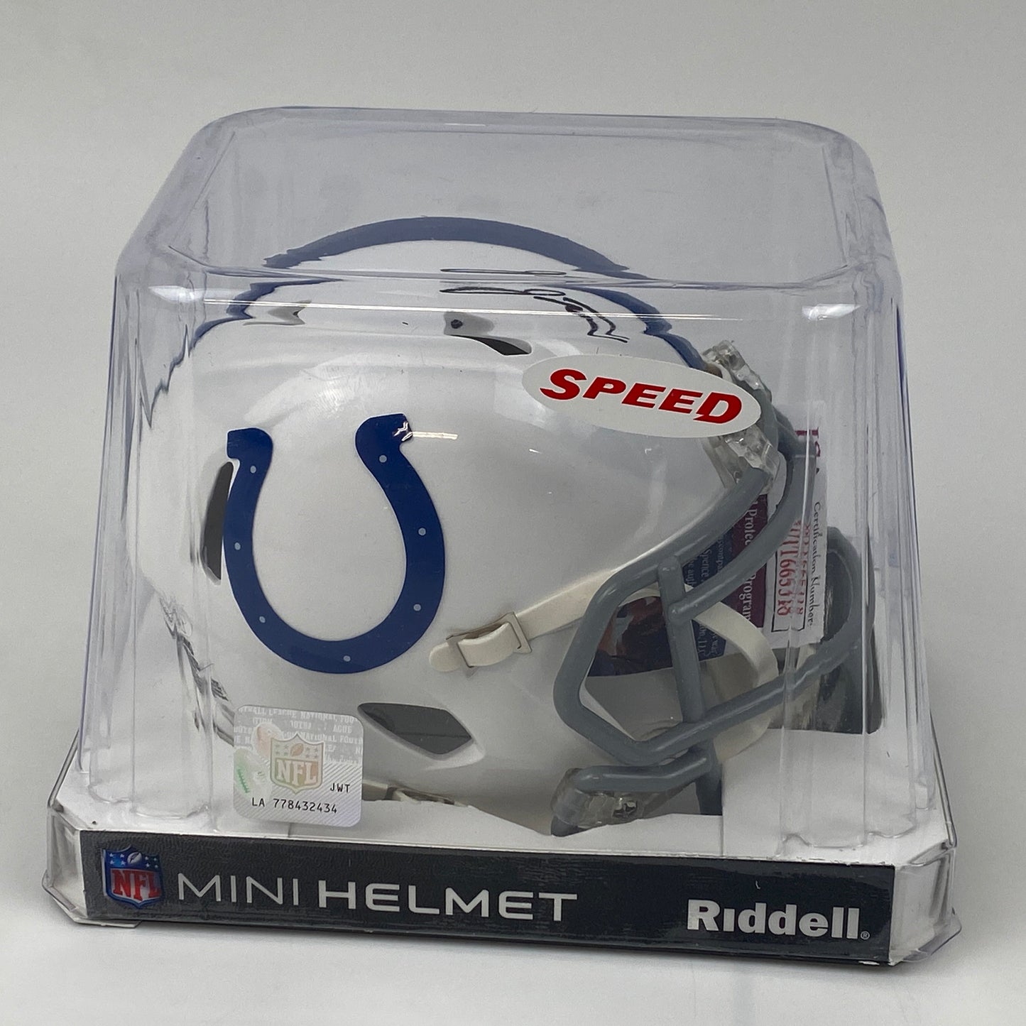 Autographed/Signed Jonathan Taylor Indianapolis Colts Mini Football Helmet JSA COA