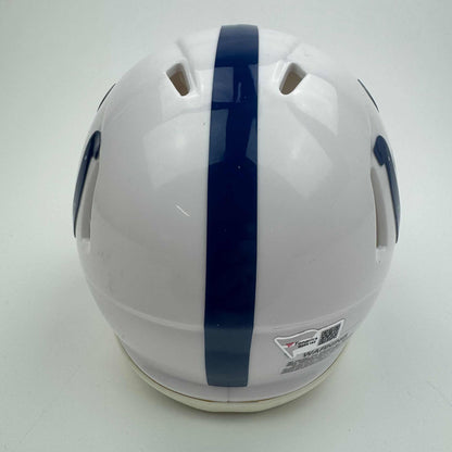 Autographed/Signed Peyton Manning "5x NFL MVP" Indianapolis Colts Mini Football Helmet Fanatics COA