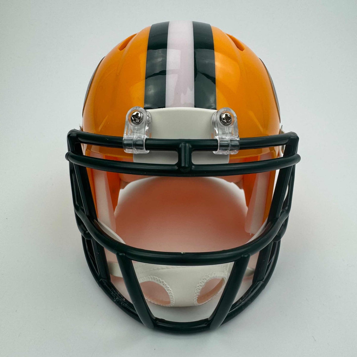 Autographed/Signed Aaron Rodgers Green Bay Packers Football Speed Mini Helmet Fanatics COA