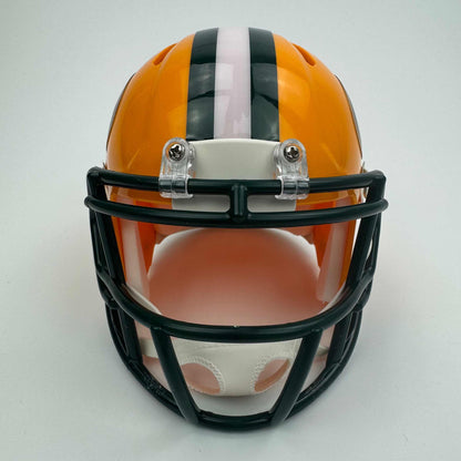 Autographed/Signed Aaron Rodgers Green Bay Packers Football Speed Mini Helmet Fanatics COA