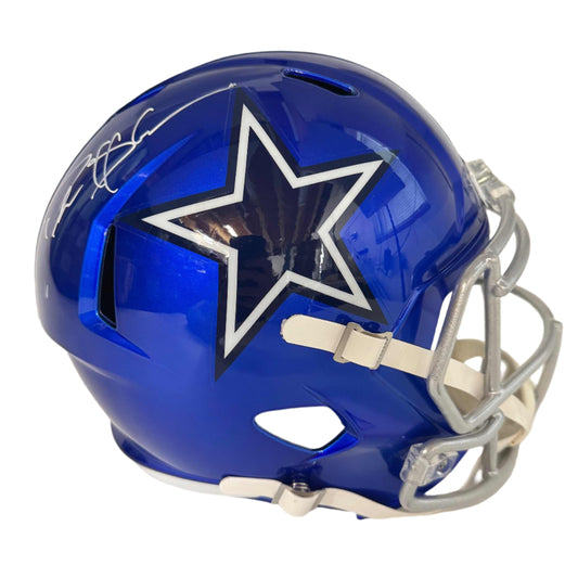 Autographed/Signed Deion Sanders Dallas Cowboys Flash Full Size FS F/S Replica Football Helmet Beckett BAS COA