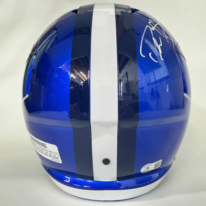 Autographed/Signed Deion Sanders Dallas Cowboys Flash Full Size FS F/S Replica Football Helmet Beckett BAS COA