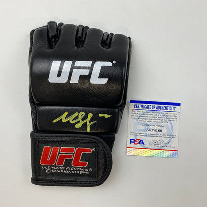 Autographed/Signed Khamzat Borz Chimaev UFC MMA Ultimate Fighting Black Glove PSA/DNA COA