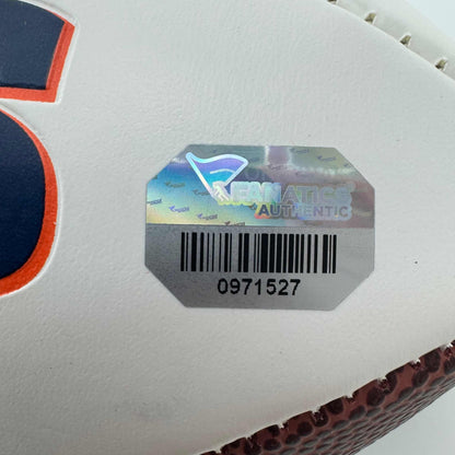 Autographed/Signed Peyton Manning Denver Broncos FS White Panel Logo Football Fanatics COA