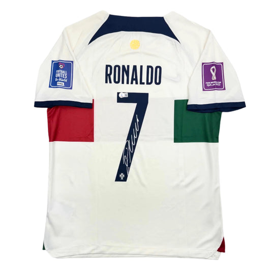 Autographed/Signed Cristiano Ronaldo Portugal World Cup Soccer Futbol Jersey Beckett BAS COA