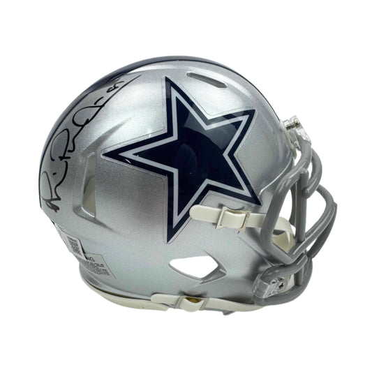 Autographed/Signed Michael Irvin Dallas Cowboys Football Mini Helmet BAS COA