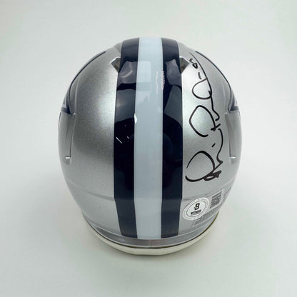 Autographed/Signed Michael Irvin Dallas Cowboys Football Mini Helmet BAS COA