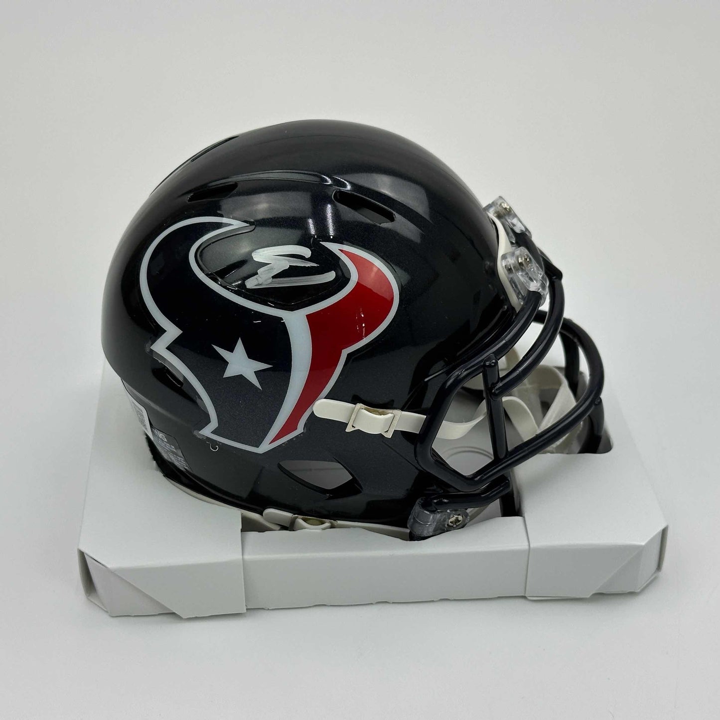 Autographed/Signed Stefon Diggs Houston Texans Mini Football Helmet Beckett BAS COA