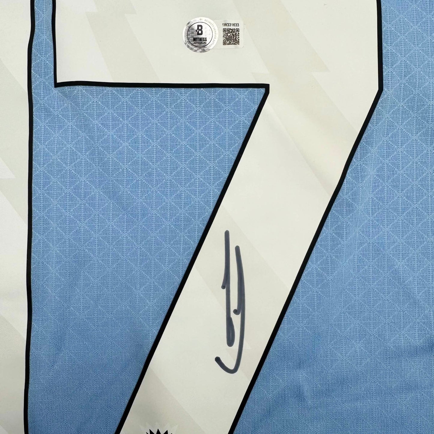 Autographed/Signed Kevin De Bruyne Manchester City Blue Soccer Futbol Jersey Beckett BAS COA