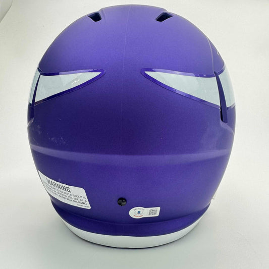 Autographed/Signed Jordan Addison Minnesota Vikings Full Size FS F/S Replica Football Helmet w/ Purple Visor Beckett BAS COA
