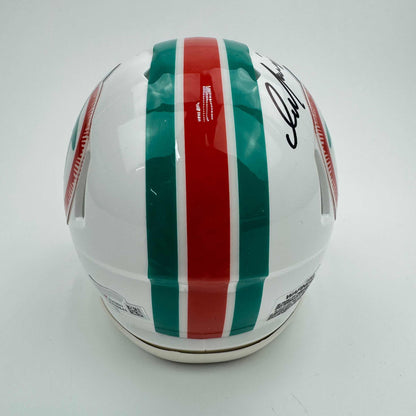 Autographed/Signed Dan Marino Miami Dolphins Mini Football Helmet Fanatics COA