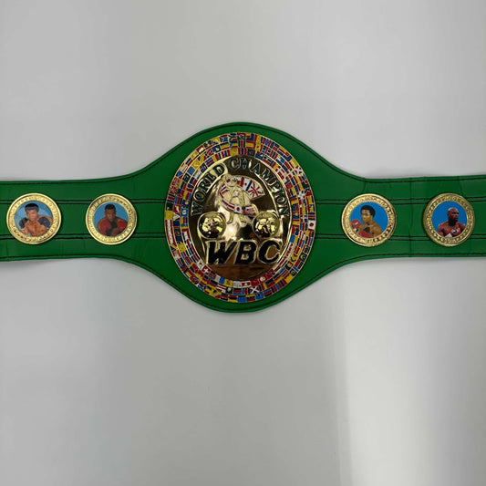 Autographed/Signed Oscar De La Hoya WBC Green Boxing Replica Championship Belt Beckett BAS COA