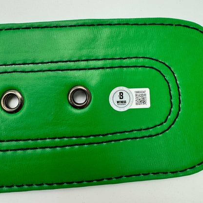 Autographed/Signed Oscar De La Hoya WBC Green Boxing Replica Championship Belt Beckett BAS COA