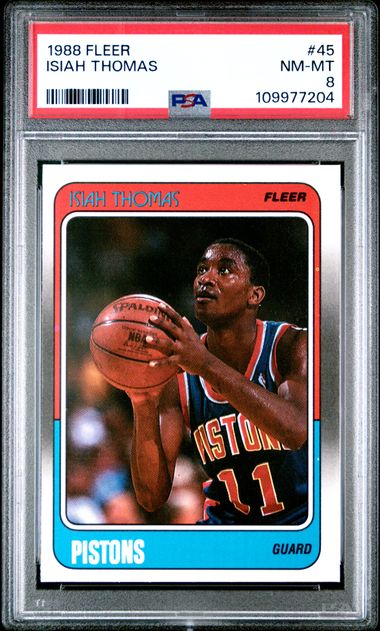 Graded 1988 Fleer Isiah Thomas #45 Basketball Card PSA 8 NM-MT