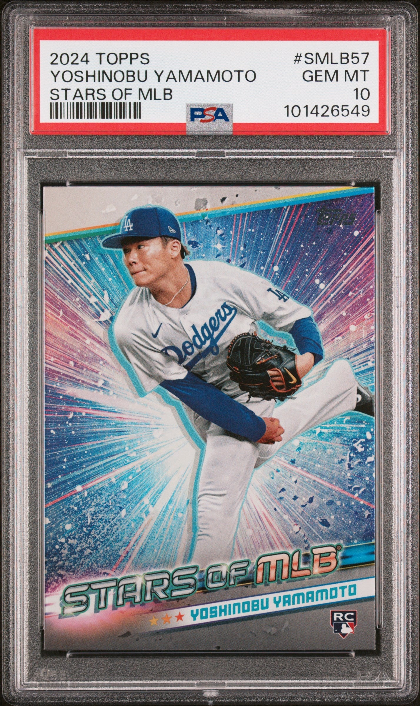 Graded 2024 Topps Yoshinobu Yamamoto #SMLB57 Stars of MLB Rookie RC Baseball Card PSA 10 Gem Mint
