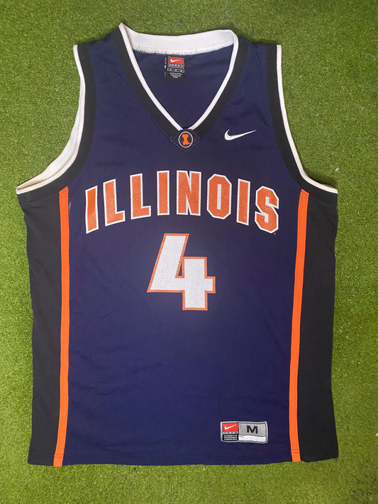 90s Illinois Fighting Illini - Vintage College Basketball Jersey (Medium)
