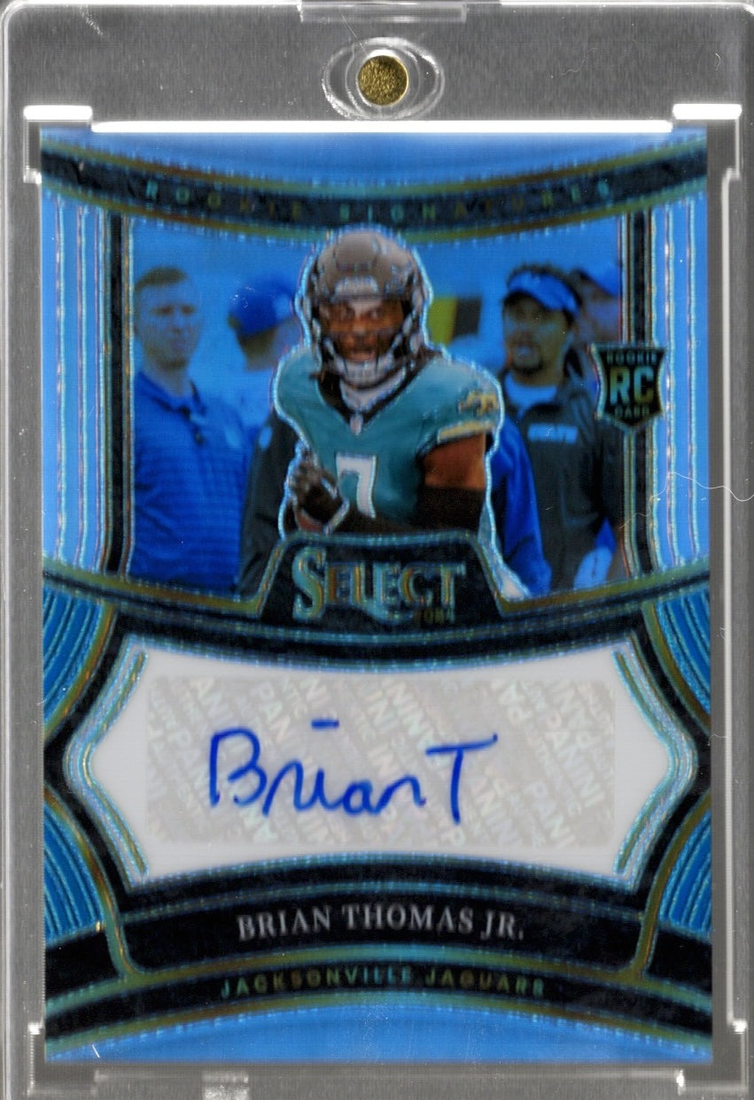 2024 Panini Select Brian Thomas Jr #RSPBTJ Silver Prizm /399 Auto Jacksonville Jaguars Rookie RC Football Card