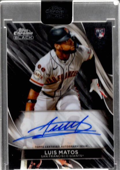 2025 Topps Chrome Black Luis Matos #CBALMB Auto San Francisco Giants Rookie RC Baseball Card