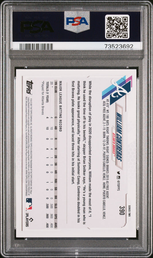Graded 2021 Topps Complete Set William Contreras #390 Gold Star Rookie RC Baseball Card PSA 10 Gem Mint