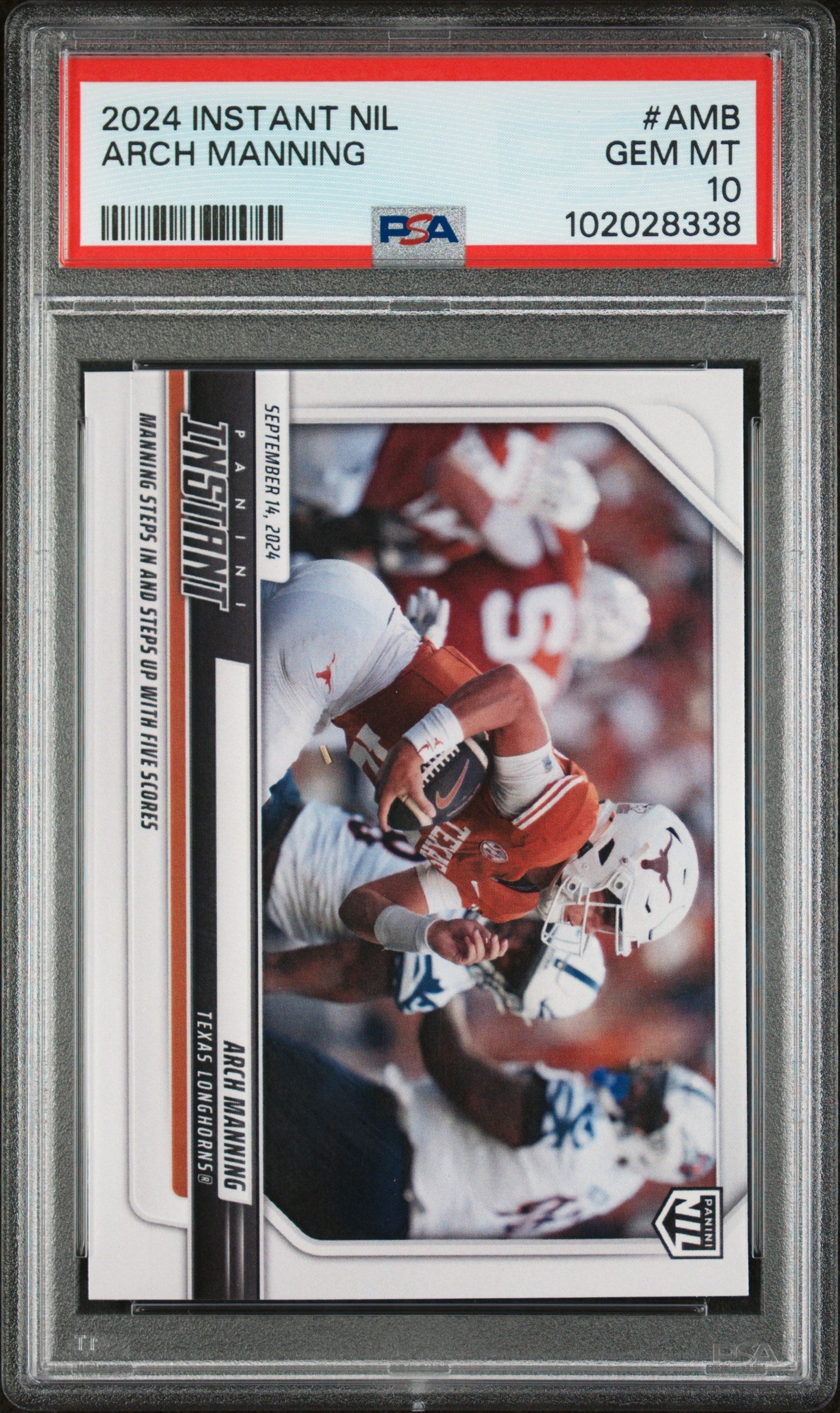 Graded 2024 Panini Instant NIL Arch Manning #AMB Rookie RC Football Card PSA 10 Gem Mint