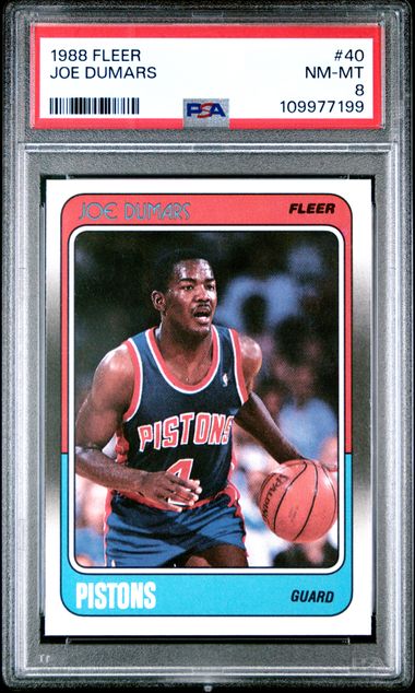 Graded 1988 Fleer Joe Dumars #40 Basketball Card PSA 8 NM-MT