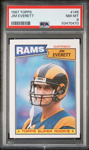 Graded 1987 Topps Jim Everett #145 Rookie RC Football Card PSA 8 NM-MT