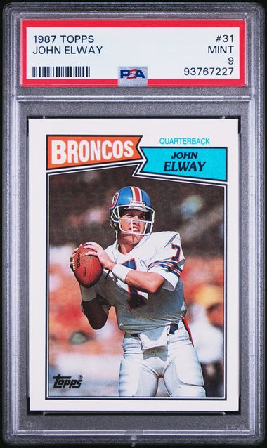 Graded 1987 Topps John Elway #31 Football Card PSA 9 Mint