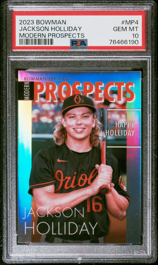 Graded 2023 Topps Bowman Jackson Holliday #MP4 Modern Prospects Rookie RC Baseball Card PSA 10 Gem Mint